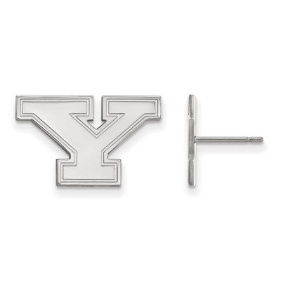 Black Bow Jewelry 10k White Gold Youngstown State Penguins NCAA Post Earrings