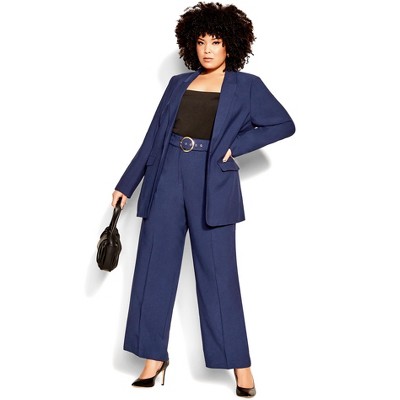 Plus size hotsell navy blue suit