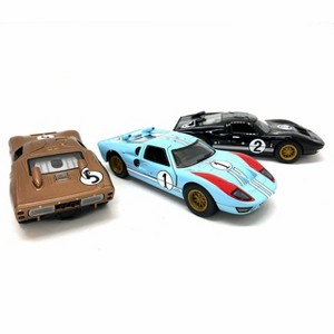 KiNSMART SetOf3 1966 Ford GT40 MKII Heritage Edition 5" 1:32 Scale Die Cast Metal Model Toy Super Race Car Blue Brown Black - 1 of 4