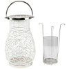 Northlight Woven Iron Pillar Candle Lantern with Glass Hurricane - 16.25" - White - 3 of 4