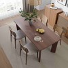 Lirago  Solid Wood Rectangular Dining Table for 6 People Nordic style 67*33.5 Walnut - 2 of 4