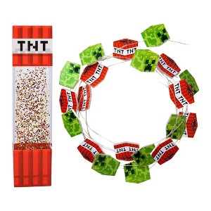 Ukonic Minecraft 2-Piece TNT Décor Bundle | Glitter Lamp & String Lights - 1 of 4