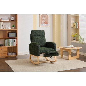 CAVINAS 15" Modern Rocking Chair Nursery,Upholstered Glider Rocking Armchair with Side Pocket,Living Room Accent Chair With High Backrest - 1 of 4