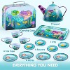 Joyfy Mermaid Tea Party Set for Little Girls Ages 3-6, 15Pcs Pretend Play Kitchen Toys with Teapot Cups, Plates, Storage Case, Birthday Christmas Gift - 2 of 4