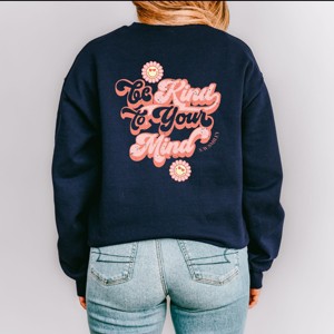 Simply Sage Market S.W.Smiley Be Kind To Your Mind Retro Front And Back Sweatshirt - 1 of 4