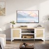 MDF Rattan Double Door TV Cabinet with Deer Foot Design, Rustic and Modern Style, Living Room Storage, Decorative and Stylish Home Furniture - 3 of 4
