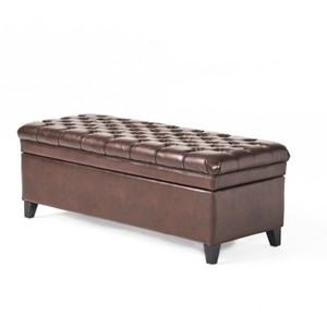 NicBex Modern 50" Storage Bench Wood Accent Stools with Button Tufted Top for Bedroom and Entryway - 1 of 4