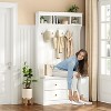 Fontoi Hall Trees, Hall Tree with Bench and Shoe Storage, Mud Room Bench with 7 Hooks for Entryway Home Office, Black, 15.7"*70.9"*40.1" - 3 of 4