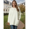 Seta T Women's Fall Winter Round Neck Long Sleeve Casual Tunic Sweater with Pockets - 2 of 4