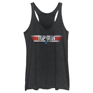 Women's Top Gun Shiny 3D Logo Racerback Tank Top - 1 of 4