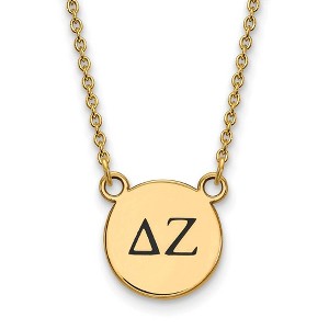 Black Bow Jewelry 14k Yellow Gold Plated Sterling Silver Delta Zeta Greek Life Necklace 18 Inch - 1 of 4