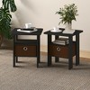 HOMLUX Set of 2 End Table Nightstand with Bin Drawer, Multiple Color Options - 2 of 4