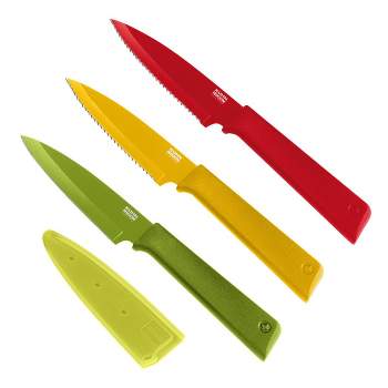 4 Nova Serrated Yellow Paring Knife