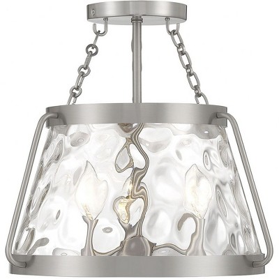 Savoy House Crawford 3 - Light Semi-Flush Mount in  Satin Nickel