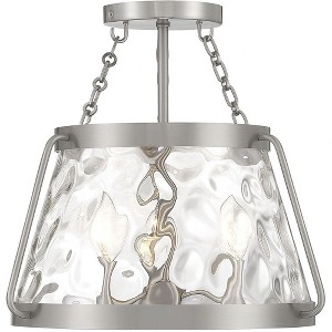 Savoy House Crawford 3 - Light Semi-Flush Mount in  Satin Nickel - 1 of 3