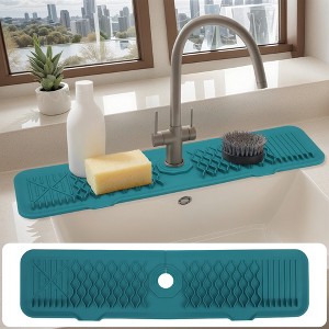 REGALWOVEN Longer Faucet Mat for Kitchen Sink Splash Guard, Kitchen Sink Mat, Kitchen Sink Splash Guard, Kitchen Sink Area Behind Faucet Mat 1 Pc - 1 of 4