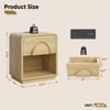 Bestier Nightstand with Charging Station, Modern LED End Table Bedside Table with Drawer & Open Shelf for Bedroom & Living Room, Natual Oak - 4 of 4