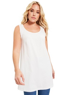 June + Vie by Roaman's Women's Plus Size Scoopneck One + Only Tunic Tank