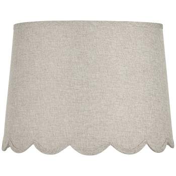 Springcrest Collection Hardback Scallop Empire Lamp Shade Fawn Medium 13" Top x 15" Bottom x 11" High Spider with Replacement Harp and Finial Fitting