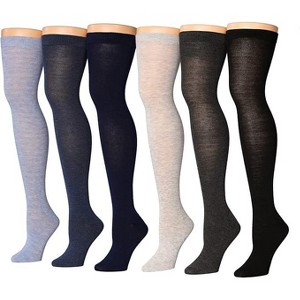 Isadora Paccini Womens 6 Pack Neutral Colorful Tones Over The Knee High Socks - 1 of 1
