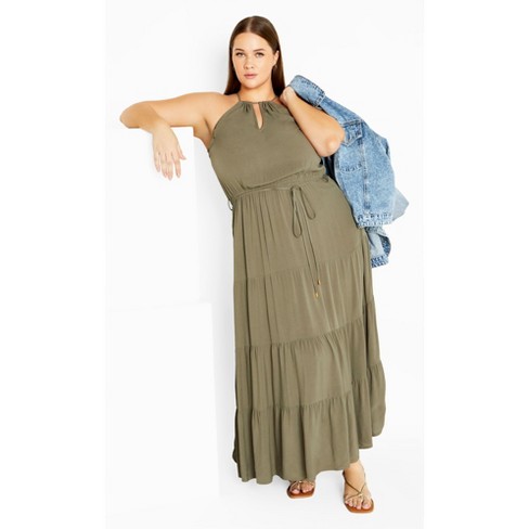 Women's Plus Size Stacey Maxi Dress - Olive | City Chic : Target