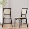 VECELO Foldable Dining Chairs Set of 2/4/6, No Assembly Heavy-Duty Metal Frame, Kitchen and Living Room Chairs, Black/Brown - 3 of 4