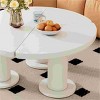 Assembly Round Petal-Shaped Coffee Table, cocktail table with 3 Thick Legs, Minimalist Irregular End Table with Sleek Round Edges-Cuddlewood - 4 of 4