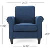 Blue Single Sofa Chair Club Chairs For Living Room Roll Arm Armchair Padded Fabric Club Chair With Birch Legs-Cuddlewood - 3 of 4