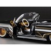 1961 Chevrolet Impala Open Convertible Lowrider Black with Gold "American Collectibles" 1/18 Diecast Model Car by Sun Star - 4 of 4