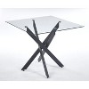 NicBex Minimalist Square Glass Dining Table with Cross Metal Legs,Modern Kitchen Table Bar Table,Dining Room Furniture - 2 of 4