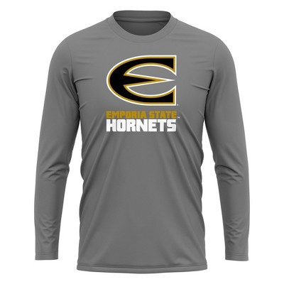 Emporia State University Adult Sport Long Sleeve Shirt Primary Logo, Black