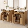 GDFStudio Quill 60'' Modern Wooden Bathroom Vanity with Ceramic Sinks, 4 Doors and  Adjustable Shelves - 2 of 4