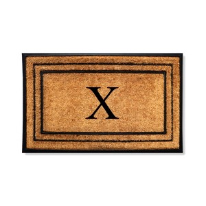 A1HC Natural Coir & Rubber Monogrammed 25"X57" Door Mat, Heavy Duty, Non-Slip Outdoor Entry Doormats - 1 of 4