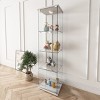 Glass Display Cabinet with Glass Doors & LED Lights, Glass Showcase with Shelves, Decorative Storage for Living Room – Cuddlewood - 2 of 4