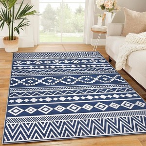 Washable Area Rug, Living Room Rug for Bedroom, Soft Boho Rug Non Slip Geometric Indoor Floor Carpet for Home Office Kitchen - 1 of 4