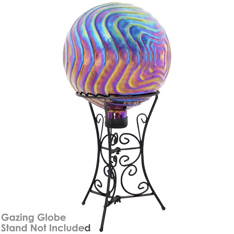 Sunnydaze Rippled Texture Indoor/Outdoor Gazing Globe Glass Garden Ball - 10" Diameter, 5 of 8