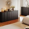 Modern Fluted 8/9-Drawer Dresser, Dresser for Bedroom Chest of Drawers, Storage Organizer for Living Room Hallway Entryway, Wood Color/Black/White - 2 of 4