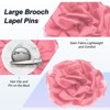 Unique Bargains Handmade Dainty Satin Fabric Big Peony Rose Flower Brooches Hair Clips 1 Pc - 2 of 4