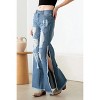 Slickblue Women's Destroyed Wide Leg Jeans, Side Slits, Mid Waist, Zipper Closure, Size S-M, Blue - 4 of 4