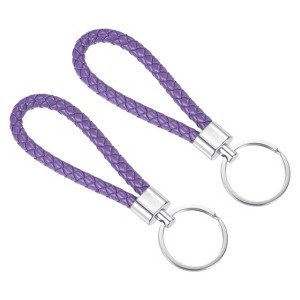 Unique Bargains PU Braided Keychain for Bag Wallet Decoration 2 Pcs - 1 of 3