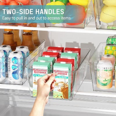 Tree City 4-Pack Clear Pantry Organizer Bins with Removable Dividers - Stackable Kitchen & Fridge Storage Containers — фото 4