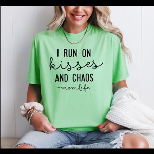 Simply Sage Market I Run On Kisses And Chaos Garment Dyed Tee - 1 of 4