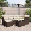 vidaXL Garden Sofa Set Brown PE rattan, powder-coated steel, tempered glass - 2 of 4