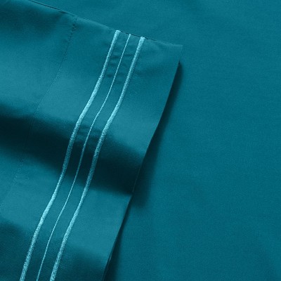 Teal Deep Pocket Queen Microfiber Sheet Set