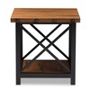 Herzen Rustic Industrial Style Antique Textured Finished Metal Distressed Wood Occasional End Table - Black - Baxton Studio - 4 of 4