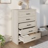5 Drawers Dresser, 47.24" Tall Wood Dresser Chest of Drawer, Rustic Storage Dresser Organizer with and Vintage Handle for Bedroom Closet Hallway - 3 of 4