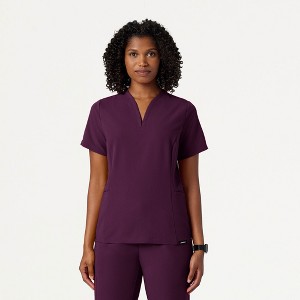 JAANUU Calix Fit & Flare Women's V-Neck Scrub Top 2 Pockets