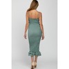 PinkBlush Green Gingham Print Smocked Fitted Self-Tie Maternity Midi Dress - 4 of 4
