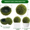 Topiary Ball 2 Pcs, Artificial Boxwood Topiary Balls Garden Spheres Decorative Balls for Outdoor Patio Garden and Indoor, Wedding Decoration - 2 of 4