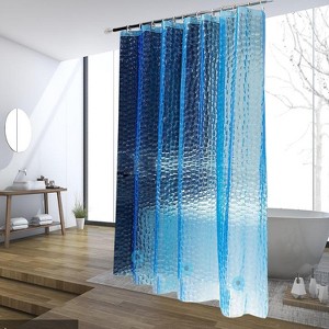 Aoibox Blue Waterproof EVA 3D Shower Curtain with Heavy Duty Magnets and Rust Proof Grommets for Shower Stall and Bathtubs - 1 of 4